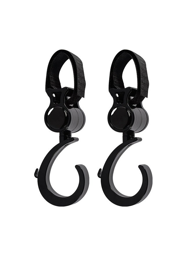 Rotating Compatible Stroller Hooks - Balck - Image 1
