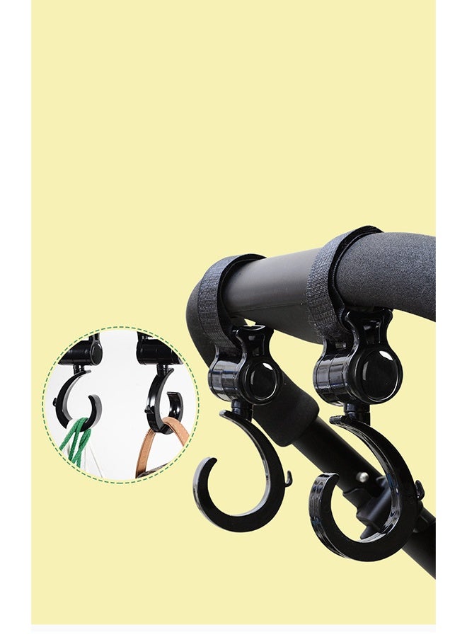 Rotating Compatible Stroller Hooks - Balck - Image 4