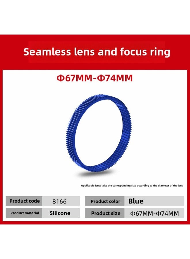 Lens Heel Focus Ring Heel Focus Belt Rotating Focus Focusing Ring Gear Ring SLR Micro Single Camera Lens Accessories-Color:8166-diameter 67-74 Blue  - Image 1