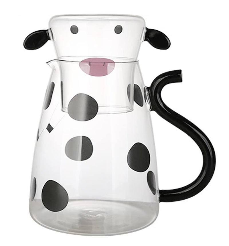RockTrend Cow Clear Glass Bedside Night Water Carafe Set with Tumbler Pitcher And Cup Night Set