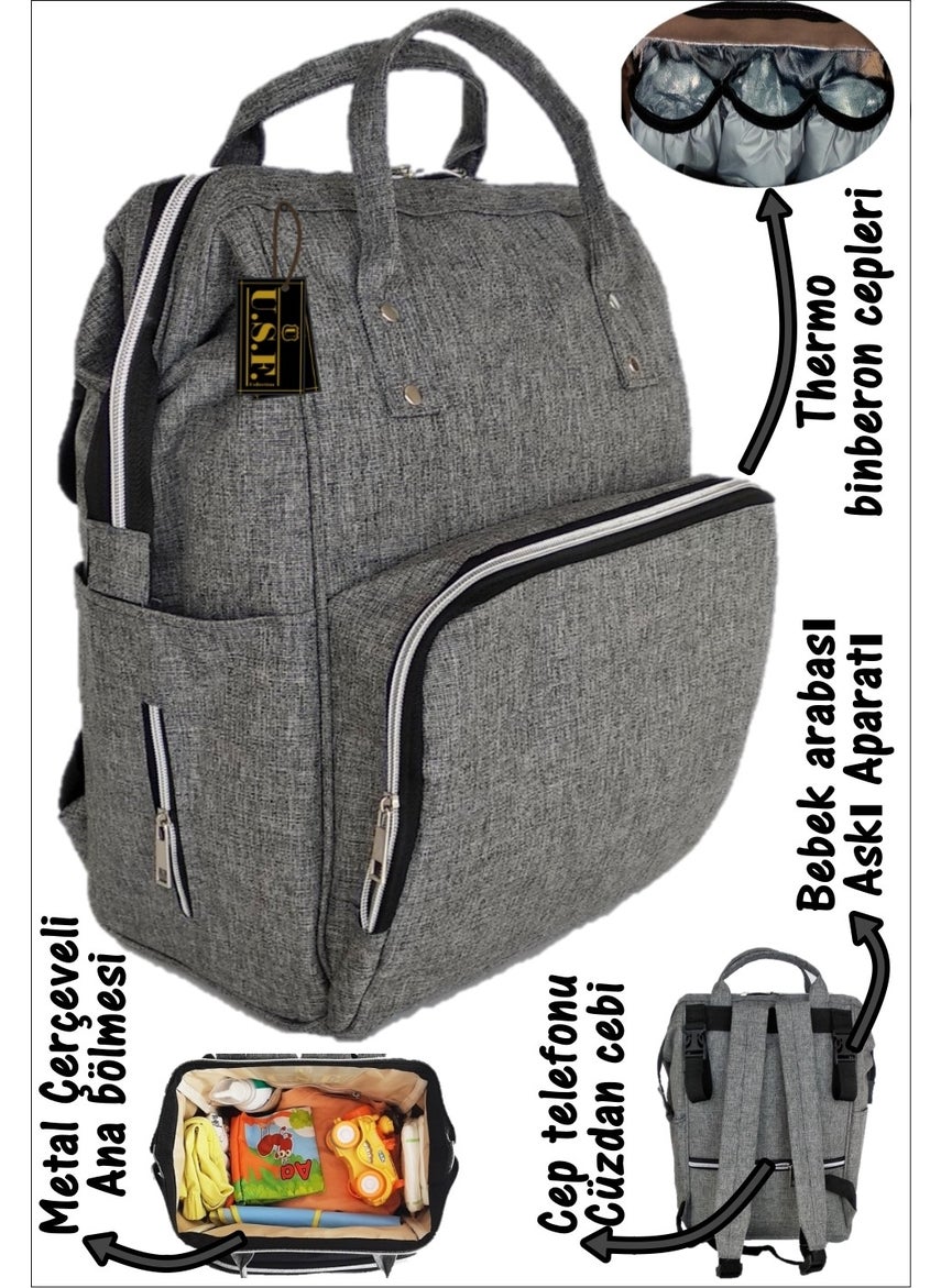 U.S.F Baby Care Bag Baby Carrier Kangaroo Luxury Baby Kangaroo Set of 2 Gray  - Image 2