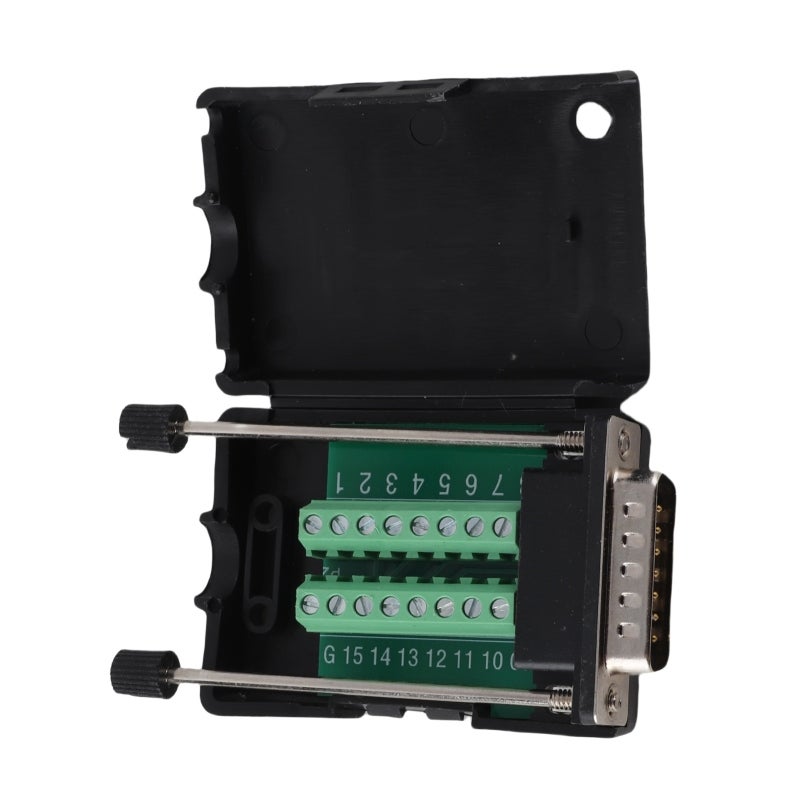 DB15 Connector 15 Pin Male Solderless Brass Nickel Plated Breakout Board - PP Shell for 19AWG Wire - Image 2