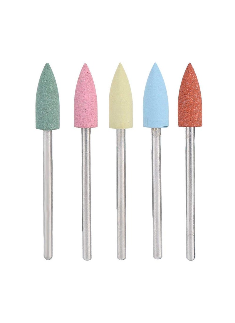 ZJchao - Nail Drill Bits Kit, 5pcs/Set Rubber Nail Art Polishing Head Nail Drill Bits Manicure Pedicure Accessory for Acrylic Gel Nails Cuticle Manicure - Image 1