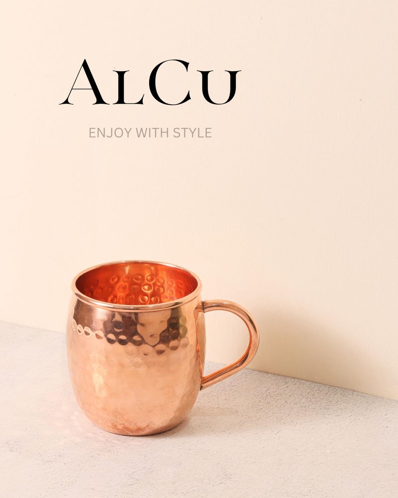 ALCU Copper Mule Mug, Handcrafted Shiny Moscow Mule Beer Mug Cup, Cocktail Serveware, Drinkware & Barware, Ideal for Cocktails, Drinks, & Gifts, Best for Parties (500 ml) Set of 4 - Image 5