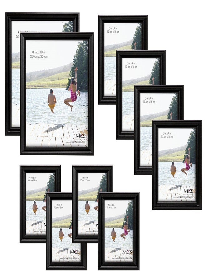 MCS 10pc Multi Pack Picture Frame Value Set - Two 8x10 in, Four 5x7 in, Four 4x6 in, Black (65508) - Image 1