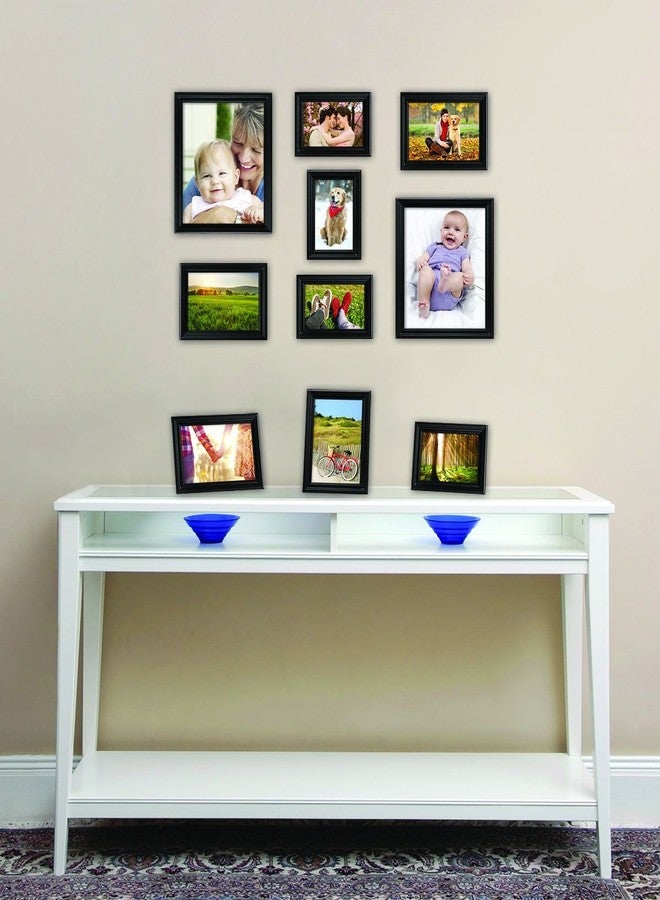 MCS 10pc Multi Pack Picture Frame Value Set - Two 8x10 in, Four 5x7 in, Four 4x6 in, Black (65508) - Image 4