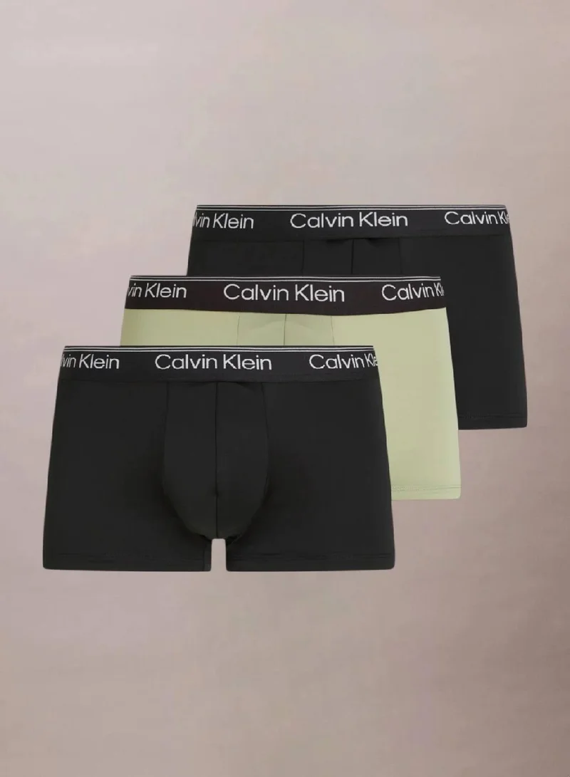 CALVIN KLEIN 3 Pack Low Rise Trunks - Micro Stretch Wicking