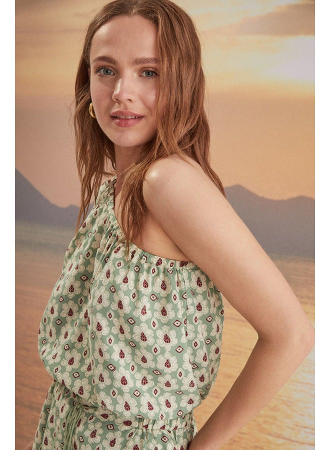 women'secret Asymmetric top and printed shorts set  - Image 2