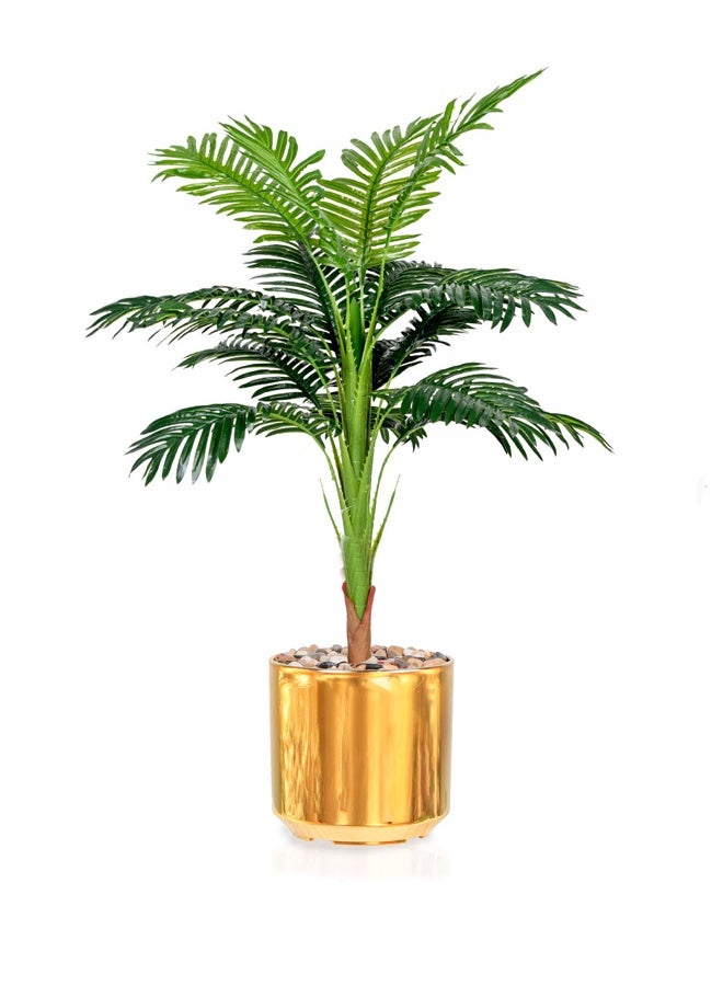DRAMA HOME Luxury Artificial Palm Tree with Shiny Gold Pot – A Touch of Elegance for Your Home or Office Decor  - Image 2