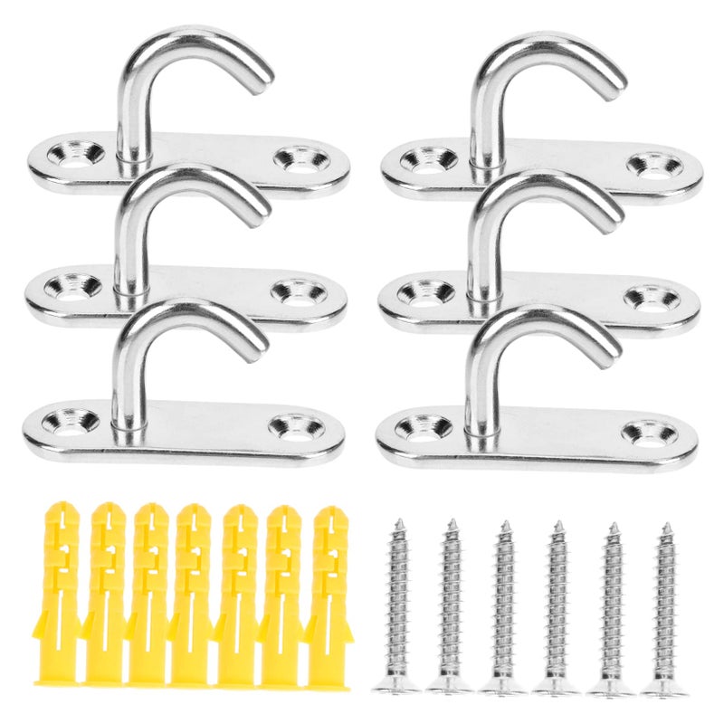 6Pcs Oval Ceiling Hooks Anchor Screws For Hanging Fans Lamps And Baskets - Image 2