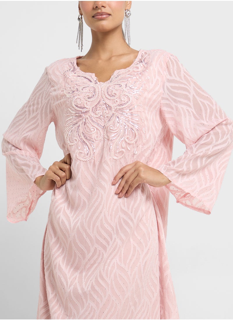 Khizana - Emebllished Jalabiya - Image 1