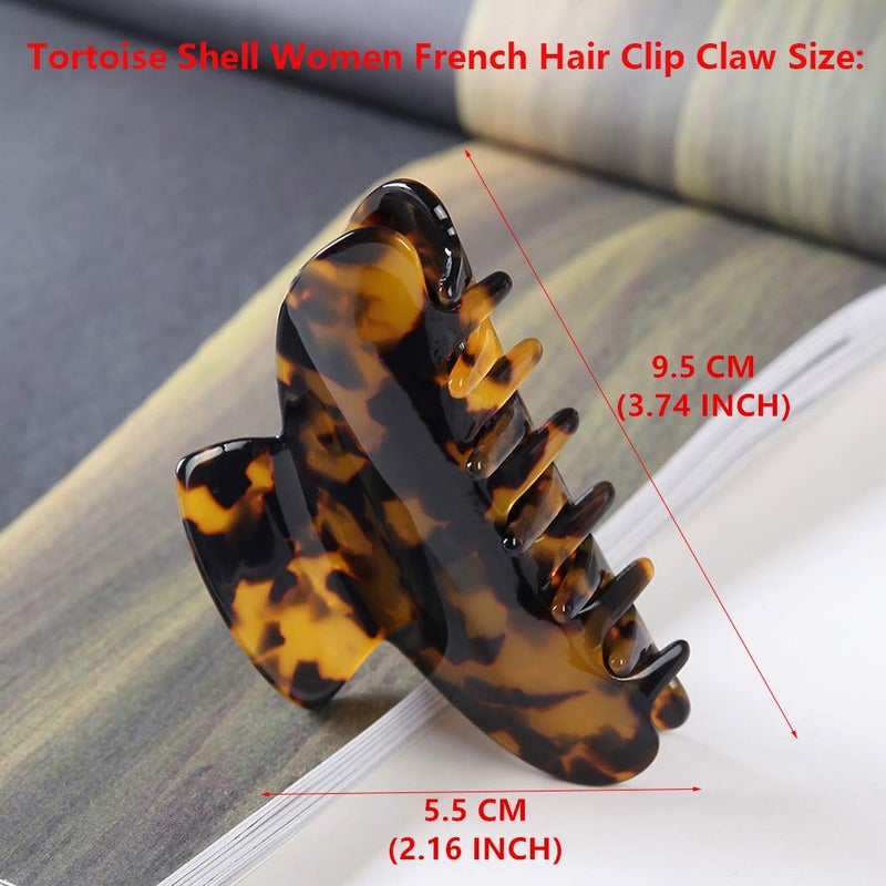 Fsmiling Big Claw Hair Clips for Women Girls Tortoise Hair Jaw Clips Large Hair Claw Clamps Celluloid Hair Clasp 2 Pack - Image 5