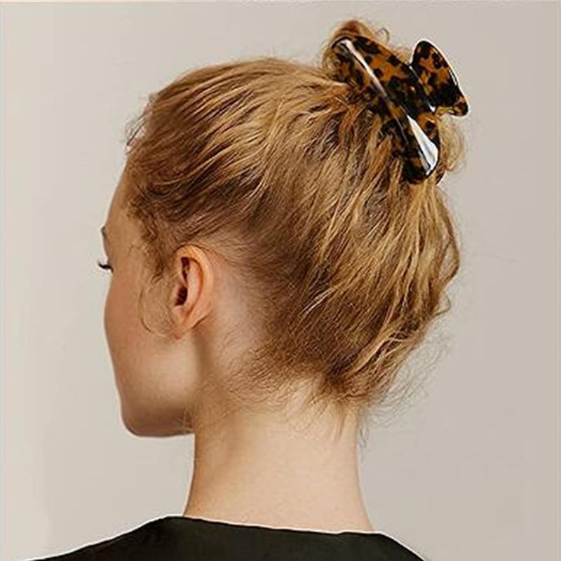 Fsmiling Big Claw Hair Clips for Women Girls Tortoise Hair Jaw Clips Large Hair Claw Clamps Celluloid Hair Clasp 2 Pack - Image 4