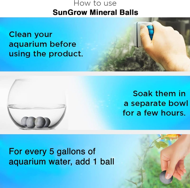 SunGrow كرات بيتا، منظم مياه يحتوي على أكثر من 30 عنصرًا مفيدًا لأسماك المياه الاستوائية، توازن درجة حموضة حوض أسماك المياه العذبة، 0.3 بوصة ملحقات حوض أسماك بيتا، 10 قطع في العبوة - Image 4