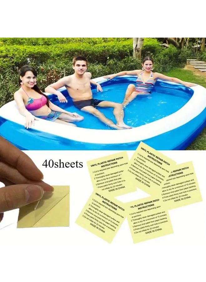 40 ورقة من مجموعة إصلاح قابلة للنفخ من PVC لموسم كامل، مجموعة ترقيع مانعة للتسريب للمسبح وحوض الاستحمام الساخن - Image 1