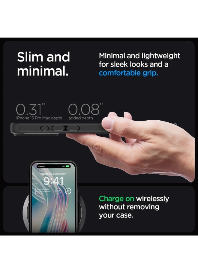 كولور فانس جراب هجين فائق لهاتف آيفون 15 برو مضاد للاصفرار وحماية بدرجة عسكرية - أسود شفاف - Image 3