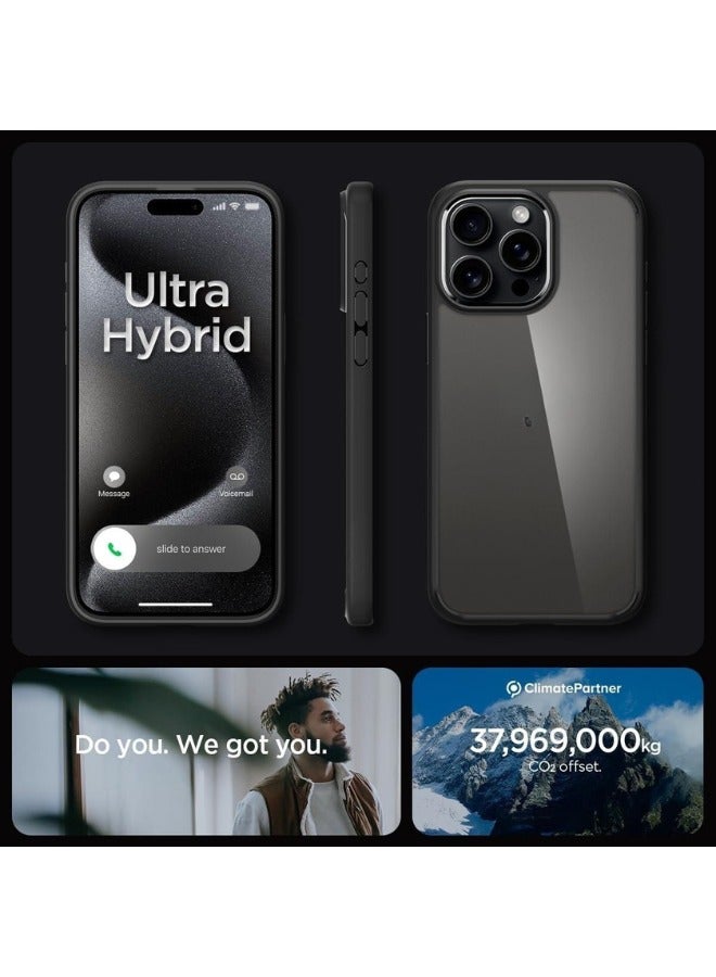 كولور فانس جراب هجين فائق لهاتف آيفون 15 برو مضاد للاصفرار وحماية بدرجة عسكرية - أسود شفاف - Image 4