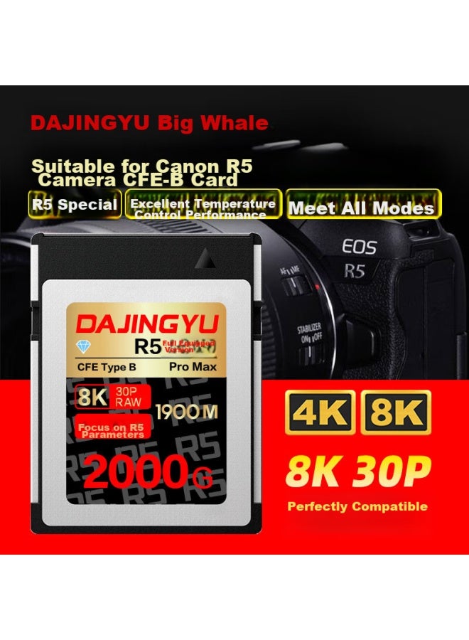 Cfexpress Memory Card, Cfe Type B High-speed Camera Memory Card, Supports 8k60p Raw, Cfb Canon R5 Dedicated Full-config 4.0 Version - 2000gb - Image 2