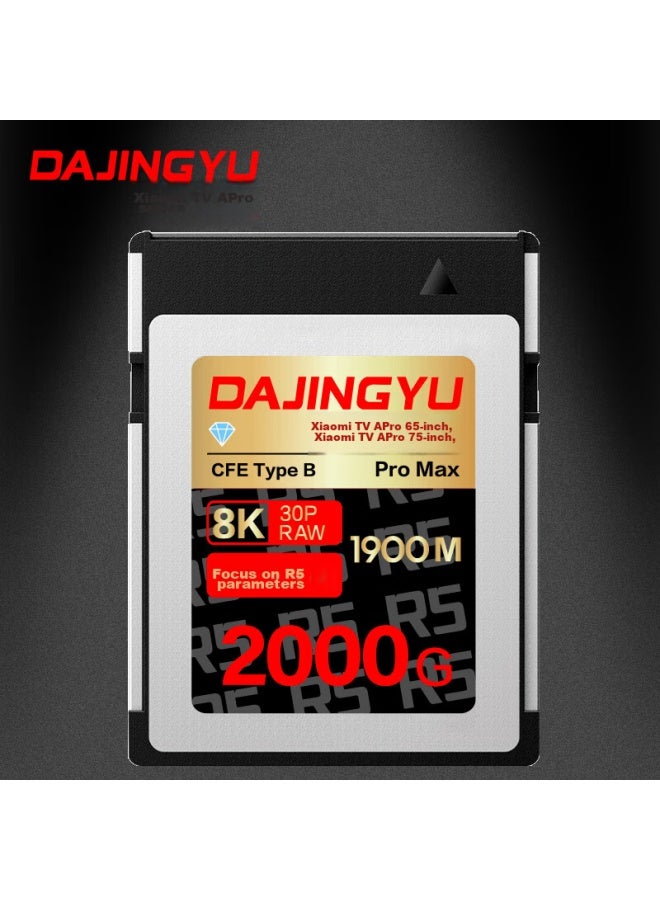 Cfexpress Memory Card, Cfe Type B High-speed Camera Memory Card, Supports 8k60p Raw, Cfb Canon R5 Dedicated Full-config 4.0 Version - 2000gb - Image 1