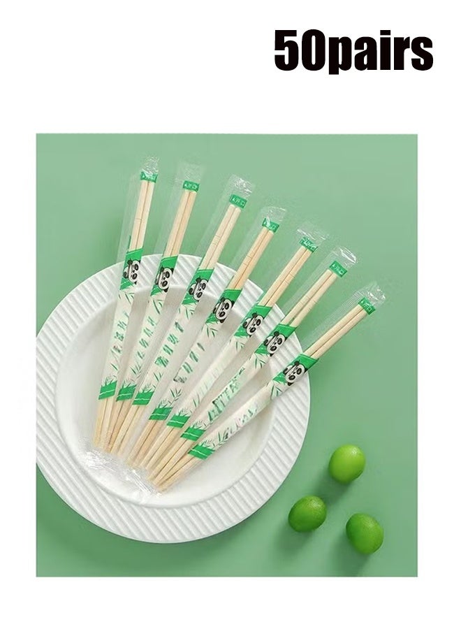 واي جيه 50 زوج مغلف بشكل فردي عصي الخيزران القابلة للتخلص منها 20CM - Image 1