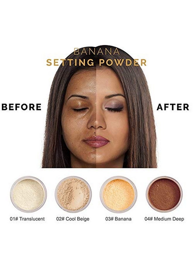 Meifen 2 Pcs Phoera Setting Powder Control Oil Brighten Skin Color Cover Blemish Face Setting Loose Powder。 (01 Translucent & 02 Cool Beige) - Image 2