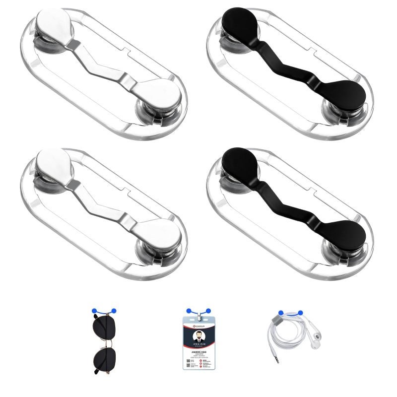 Magnetic Eyeglass Holders 4pcs: Durable Metal & Plastic Build - Universal Fit Magnetic Eyeglass Clips for Office Workers, Nurses, Seniors - Image 1