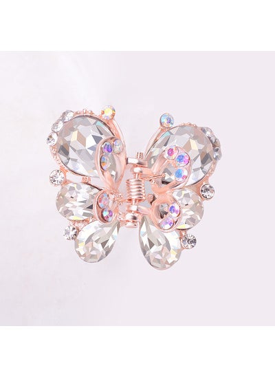 Generic - Rhinestone Butterfly Claw Clip Medium Hair Accessory TS420 White - Image 1