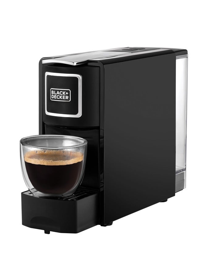 BLACK+DECKER Capsule Coffee Machine, Espresso and Lungo Options, Compact Design, One-Touch Control, Fast Brewing, Easy to Clean, Removable Drip Tray, Sleek Finish, 600 ml 1140 W CCM100-B5 Black - Image 2