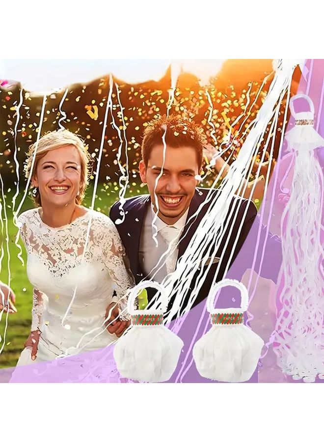 White Wedding Confetti 8pcs No Trace Paper Tulle for Anniversaries Proposals Decorations - Image 1
