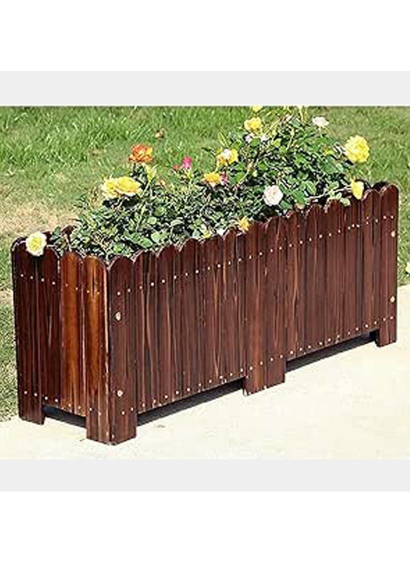 LINGWEI - Wooden Flower Pot Plant Pot Rectangle Wooden Planter Box Garden Decoration Rustic Design Wooden Planter For Home Garden Balcony Decoraiton - Image 1