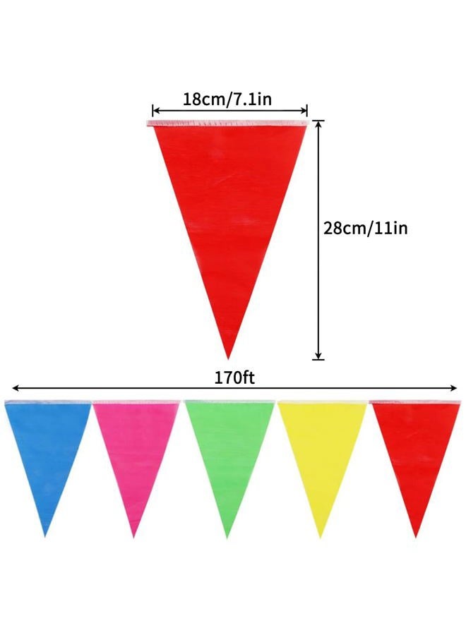 RUBFAC 370m 720PCS Colourful Flag Pennants Multicolor Pennant Banner Nylon Cloth Banner for Grand Opening,Party Celebrations - Image 2