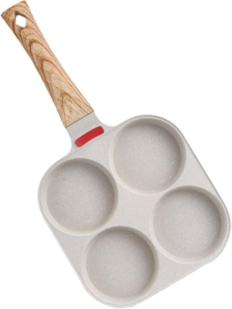 Nonstick Four-Hole Egg Frying Pan Small Breakfast Omelette Pan White Granite Coating Suitable for Gas Stove Home Kitchen Cooking - Image 1
