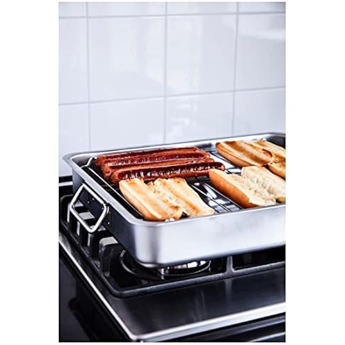 Digital Shoppy Ikea Roasting Tin With Grill Rack Stainless Steel 40X32 Cm 16X13 - Image 5