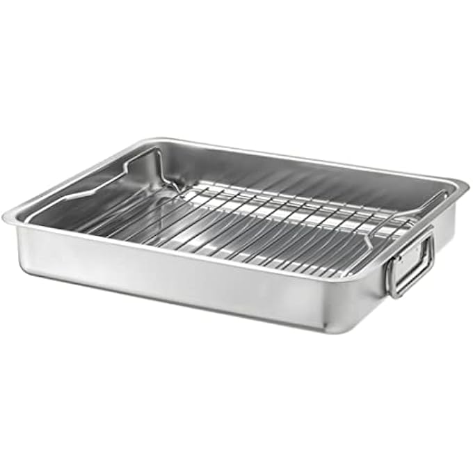 Digital Shoppy Ikea Roasting Tin With Grill Rack Stainless Steel 40X32 Cm 16X13 - Image 1