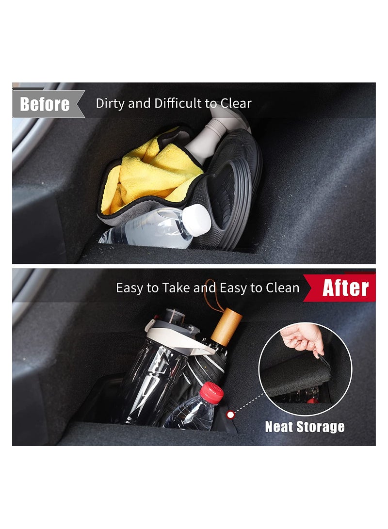 For Tesla Model 3 Rear Trunk Left Organizer Storage Box with Lid Side Storage Protector Packets Waterproof Odorless Side Storage Bins Car Interior Accessories - Image 3