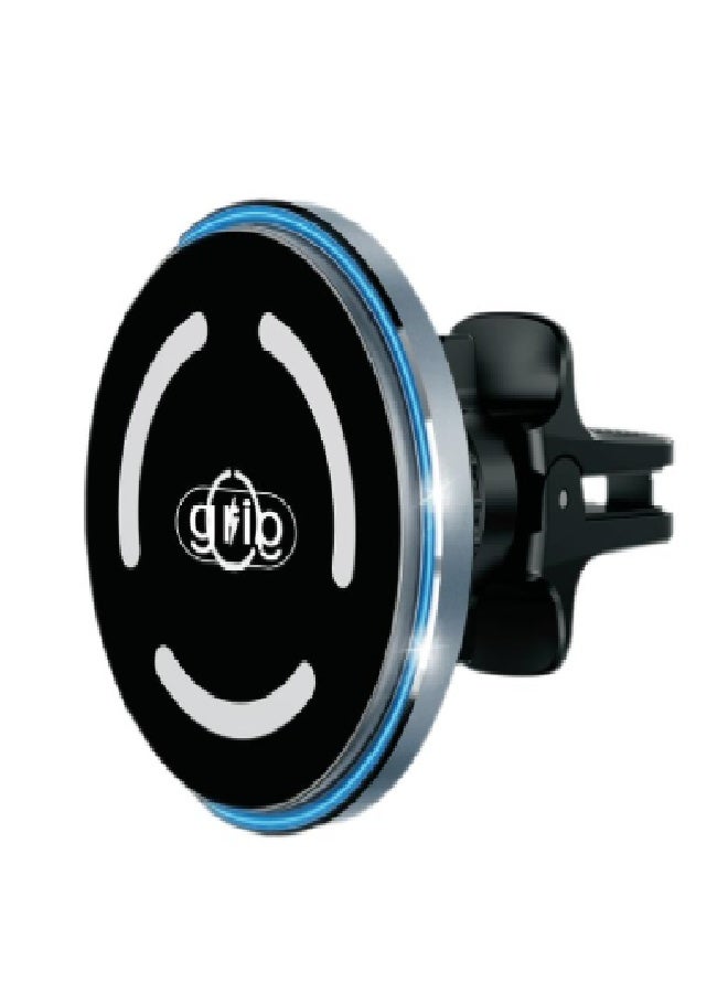 Grip Wireless Car Phone Holder for All Phones A wireless car phone charger with an automatic clip for 15W fast charging. The air vent phone holder is compatible with all phones from 4.7 to 7.2 inches. - Image 2