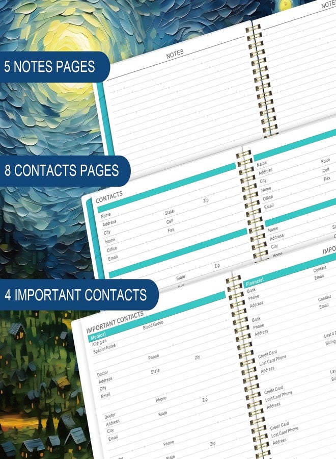 Journaltastic 2026 Monthly Planner - 2026 Planner, Monthly Calendar 2026, Jan. 2026 - Dec. 2026, 9" x 11", 12 Month with Tabs & Pocket, Flexible Cover, Twin-Wire Binding, Thick Paper - Starry Skies Painting - Image 5