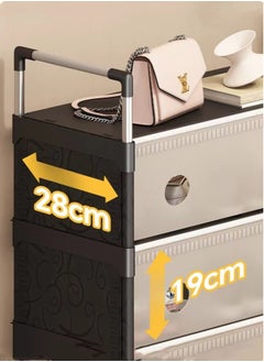 Kutis 1-Piece 4 Tiers Simple Shoe Rack Assembly Shoe Rack Storage Organizer Steel Pipe PP Black/Clear 63x28x100 Centimeter  - Image 5