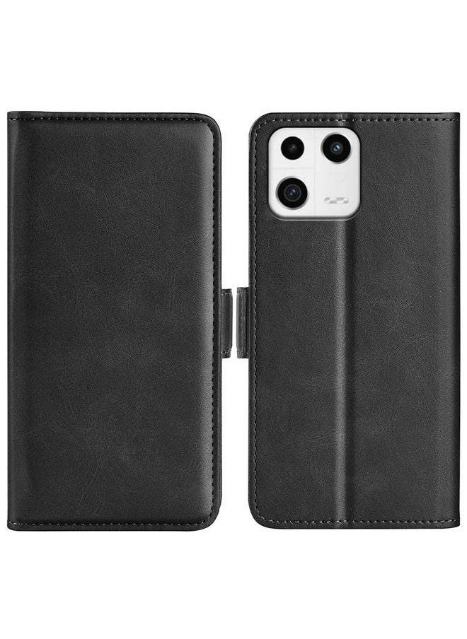 Zaboon For Xiaomi 13 Dual Side Magnetic Buckle Horizontal Flip Leather Phone Case (Black)  - Image 1