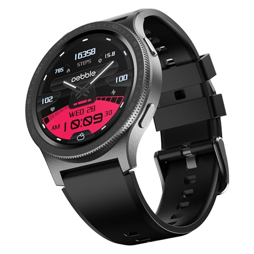 Pebble Revolve Pro 1.43" Ultra AMOLED Smartwatch | Rotating Bezel | 600 Nits Brightness | AOD | High-Accuracy Step Counter | Metal Build & Premium Strap | BT Calling | DIY Watch Faces - Grey - Image 1