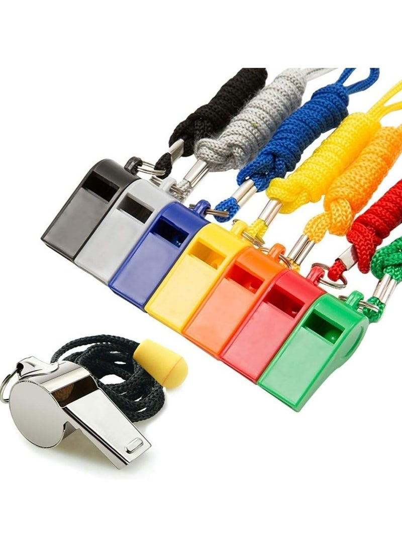 Oasisgalore 8 PCS Sports Whistles with Lanyard - Loud Crisp Sound for Referees, Coaches & Officials - Image 1