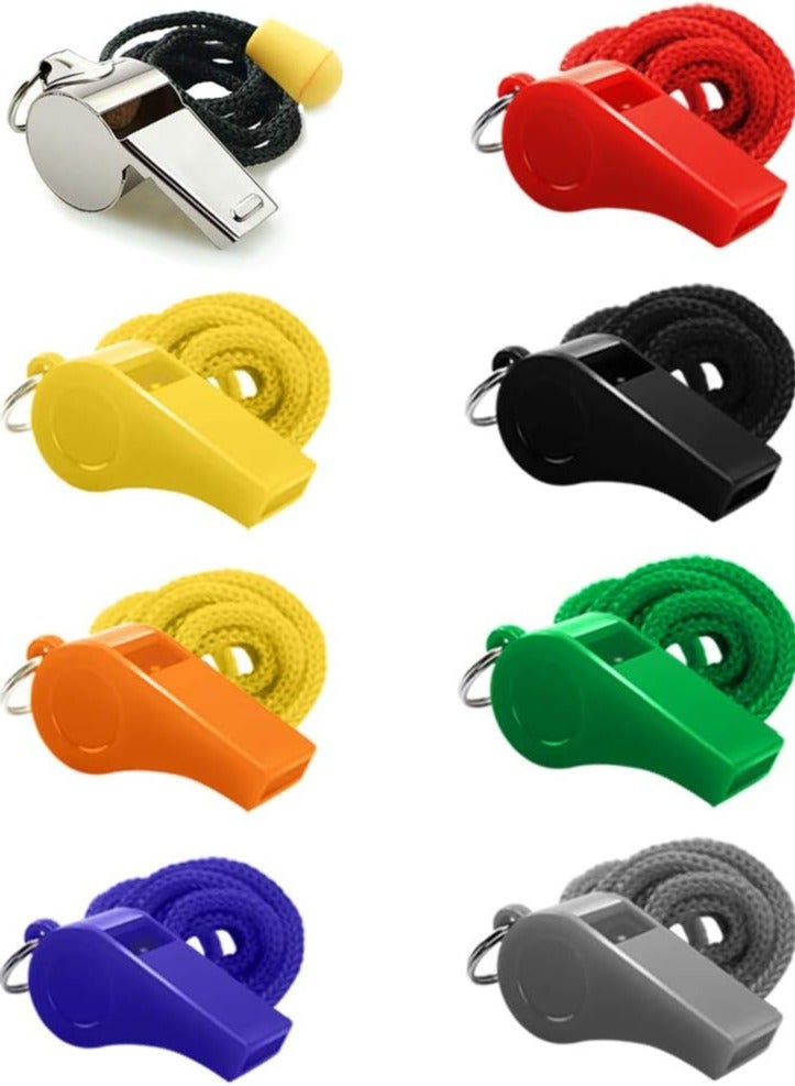 Oasisgalore 8 PCS Sports Whistles with Lanyard - Loud Crisp Sound for Referees, Coaches & Officials - Image 2
