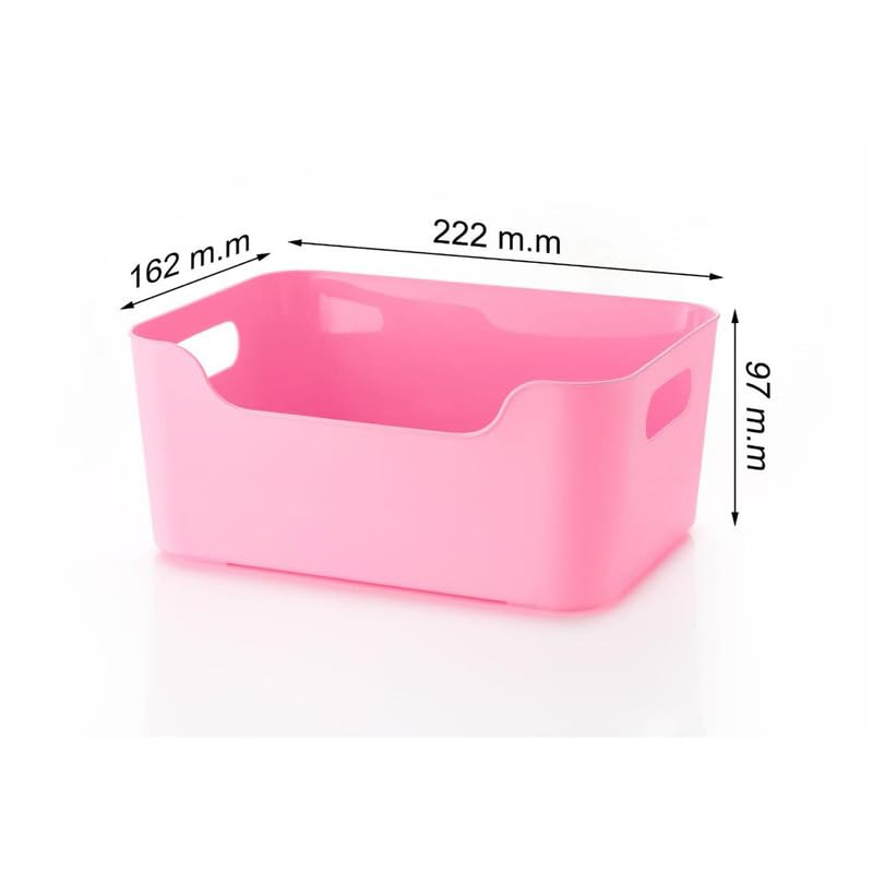 Anshri Kitchen StorageBox and Organiser | Plastic Small Basket with Handle for StorageBox | Organizer StorageBox for Kitchen,Toys,Stationary,Cosmetics,Livingroom,Bathroom (White 2pcs) - Image 3