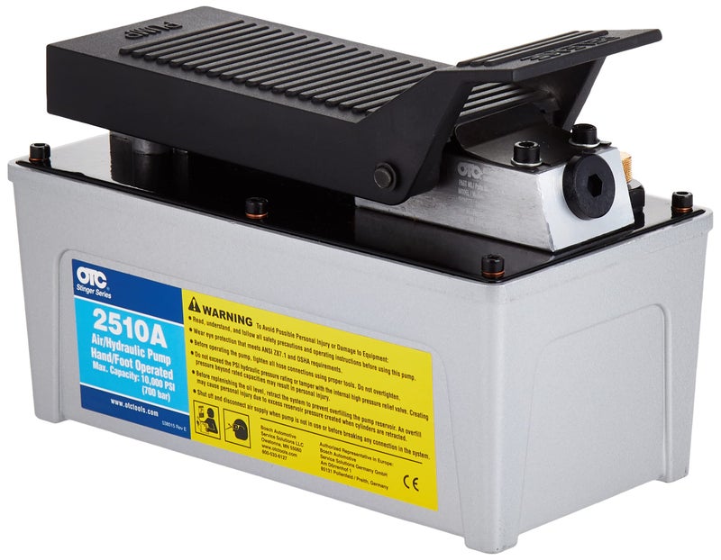 OTC 2510A Stinger 10,000 PSI Foot Operated Air/Hydraulic Pump for Rams, Presses, & Hydraulic Pullers, CHROME - Image 2
