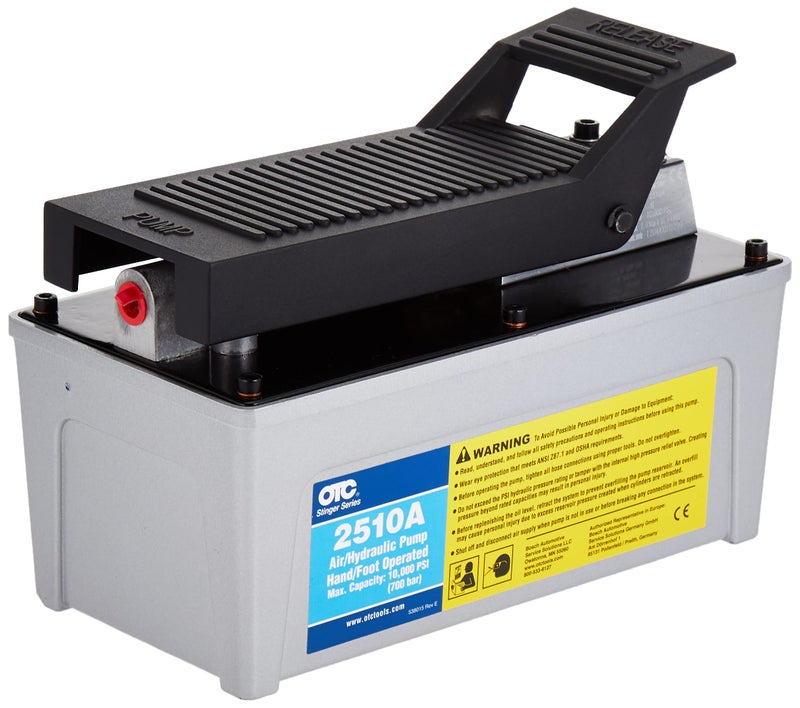 OTC 2510A Stinger 10,000 PSI Foot Operated Air/Hydraulic Pump for Rams, Presses, & Hydraulic Pullers, CHROME - Image 5