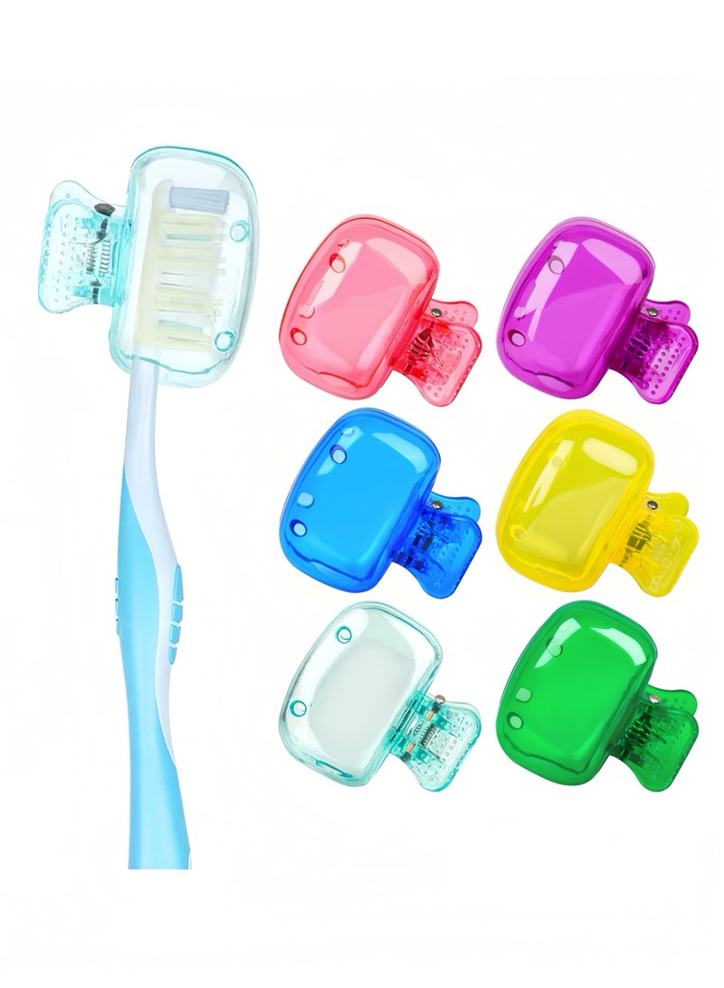 Lee Yon 6-Pack Travel Toothbrush Head Covers Cap, Toothbrush Protector Brush Pod Case Portable Toothbrush Protector Toothbrush Storage Head Cover for Household Travel, School, Bathroom, Camping, Multicolour - Image 1