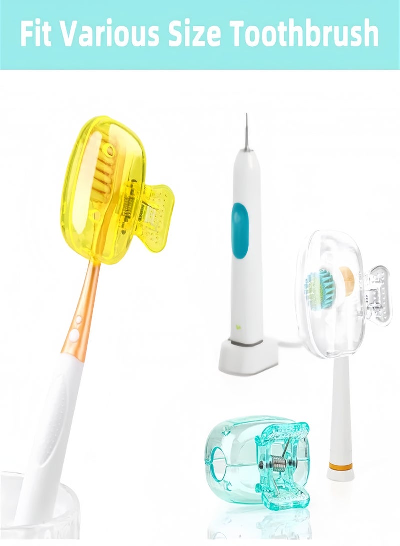 Lee Yon 6-Pack Travel Toothbrush Head Covers Cap, Toothbrush Protector Brush Pod Case Portable Toothbrush Protector Toothbrush Storage Head Cover for Household Travel, School, Bathroom, Camping, Multicolour - Image 5