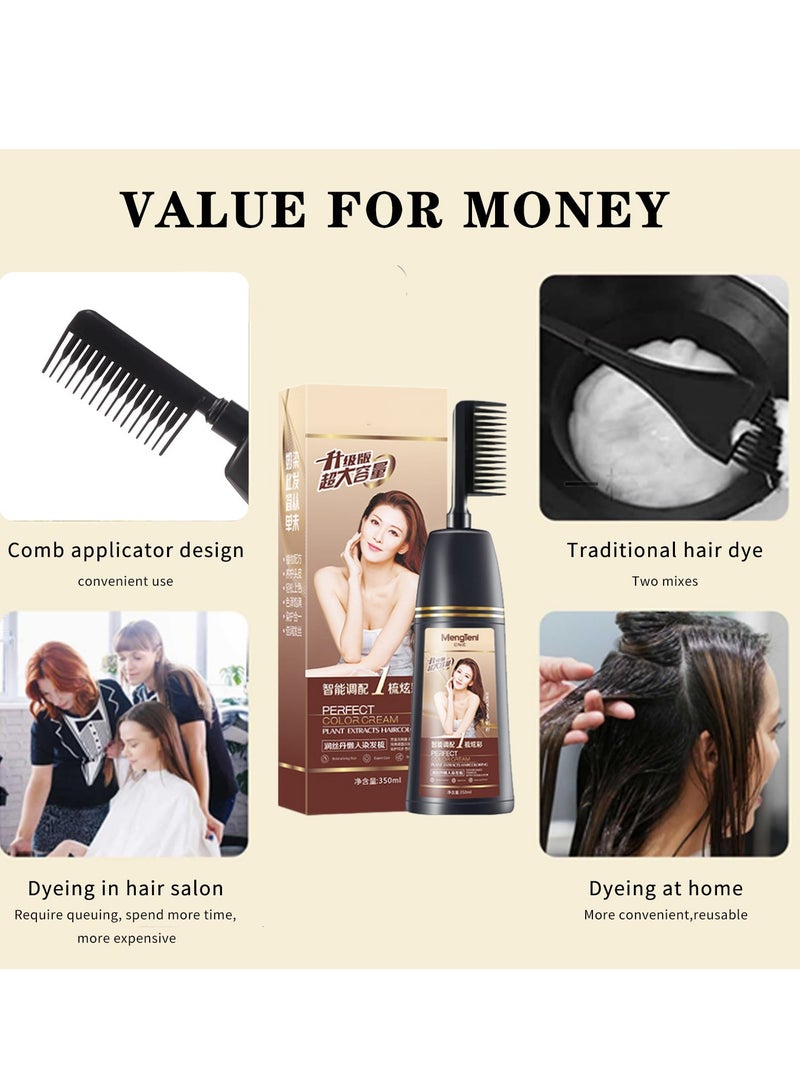 SYOSI 2 in 1 Natural Black Fruit Dye Shampoo Travelling Fruit Dye Shampoo with Comb Ready To Use After Taking It Apart Plant Extract Hair Dye for Gray Hair and Beard Coverage Black 350ml - Image 5