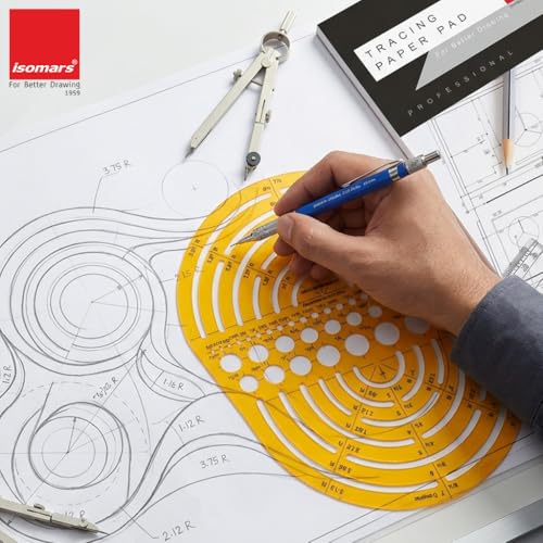 Isomars Radius Master Circle Template, Large Circle and Semi Circle Arc Drafting Stencil with Multiple Radius Measurements for Architects, Engineers, Designers, Technical Drawing & Blueprint Planning - Image 4