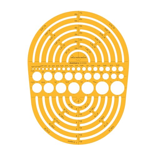 Isomars Radius Master Circle Template, Large Circle and Semi Circle Arc Drafting Stencil with Multiple Radius Measurements for Architects, Engineers, Designers, Technical Drawing & Blueprint Planning - Image 1